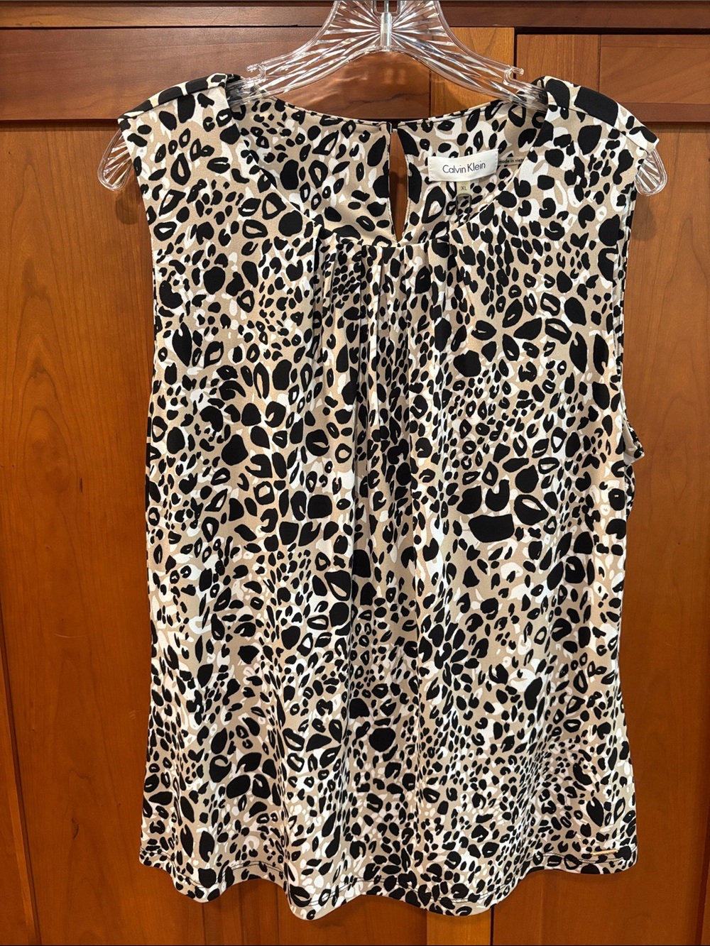 Calvin Klein Beige and Black Animal Print Sleeveless Camisole